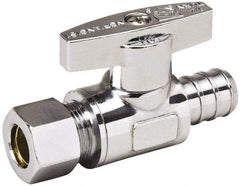 Value Collection - PEX 1/2 Inlet, 125 Max psi, Chrome Finish, Brass Water Supply Stop Valve - 3/8 Compression Outlet, Straight, Chrome Handle, For Use with Any Water Supply Shut Off Application - All Tool & Supply