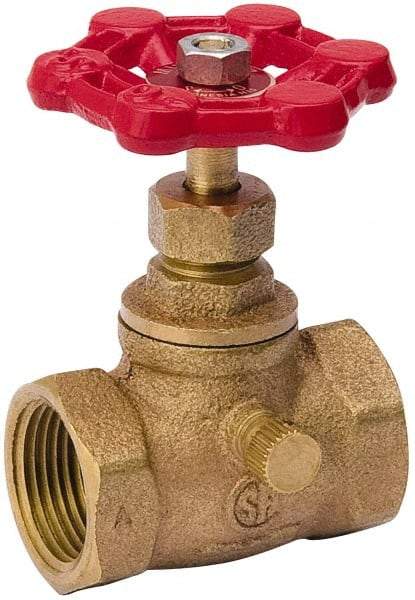 Value Collection - 3/4" Pipe, 125 psi WOG Rating, Brass Stop & Waste Valve - Lobe Type Handle, IPS End Connections, Use with Water, Oil, Air - All Tool & Supply