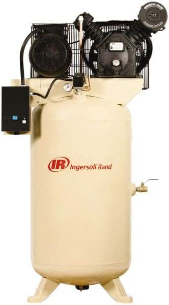 Ingersoll-Rand - 5 hp, 80 Gal Stationary Electric Vertical Air Compressor - Three Phase, 175 Max psi, 16.8 CFM, 460 Volt - All Tool & Supply