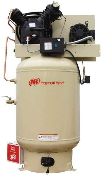 Ingersoll-Rand - 10 hp, 120 Gal Stationary Electric Vertical Air Compressor - Three Phase, 175 Max psi, 35 CFM, 230 Volt - All Tool & Supply