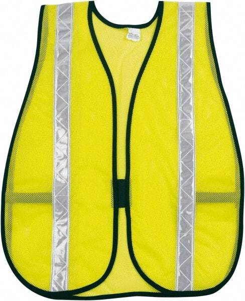 MCR Safety - One Size Fits Most High Visibility Lime Mesh Expandable Vest - Hook & Loop Closure, Polyester - All Tool & Supply