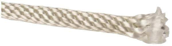 Made in USA - 1,000' Max Length Nylon Solid Braid Rope with Wire Center Core - 1/4" Diam, 124 Lb Capacity - All Tool & Supply