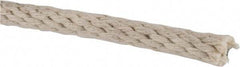 Made in USA - 1,000' Max Length Cotton Solid Braid Rope - 1/4" Diam, 124 Lb Capacity - All Tool & Supply