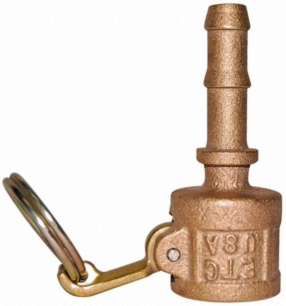 EVER-TITE Coupling Products - 4" Brass Cam & Groove Suction & Discharge Hose Female Coupler Hose Shank - Part C, 100 Max psi - All Tool & Supply