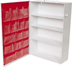 Medique - 15-1/8 Inch Wide x 5-1/8 Inch Deep x 21-1/8 Inch High, Fixed Industrial Empty First Aid Cabinet - Metal, Horizontal, 4 Shelves, White - All Tool & Supply