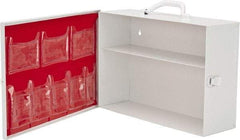 Medique - 15-1/4 Inch Wide x 4-3/4 Inch Deep x 10-1/4 Inch High, Fixed Industrial Empty First Aid Cabinet - Metal, Horizontal, 2 Shelves, White - All Tool & Supply