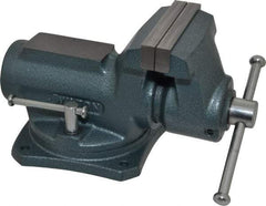 Wilton - 4" Jaw Width, 2-1/4" Opening Capacity, 2" Throat Depth, Steel Swivel Bench Vise - Bolt Down Base Attachment, 10.1" Long x 5.3" Wide x 5.3" High - All Tool & Supply