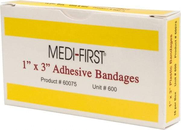 Medique - 3" Long x 1" Wide, General Purpose Self-Adhesive Bandage - Yellow, Plastic Bandage - All Tool & Supply