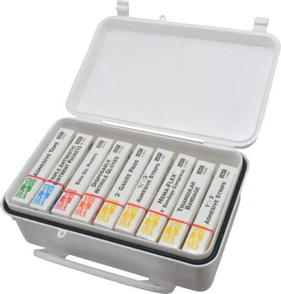 Medique - 10 & 9 Piece, 10 Person, Refill for Industrial First Aid Kit - 7-7/16" Wide x 2-3/8" Deep x 4-5/8" High, Plastic Case - All Tool & Supply