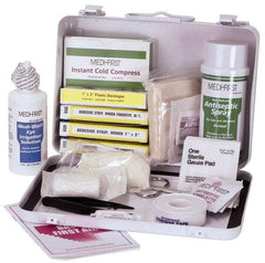 Medique - 24 Piece, 10 Person, Multipurpose/Auto/Travel First Aid Kit - 9-1/2" Wide x 2-3/4" Deep x 6-3/4" High, Metal Case - All Tool & Supply