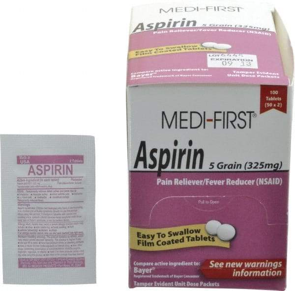 Medique - Medi-First Aspirin Tablets - Headache & Pain Relief - All Tool & Supply