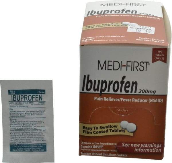 Medique - Medi-First Ibuprofen Tablets - Headache & Pain Relief - All Tool & Supply