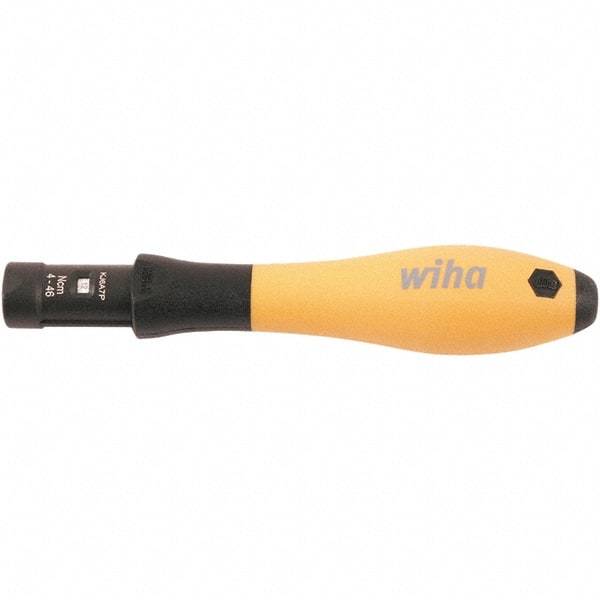 Wiha - 1 Piece, 0.04 to 0.46 N/m, Adjustable Torque Limiting Screwdriver - 4" OAL, 1/4" Drive - All Tool & Supply