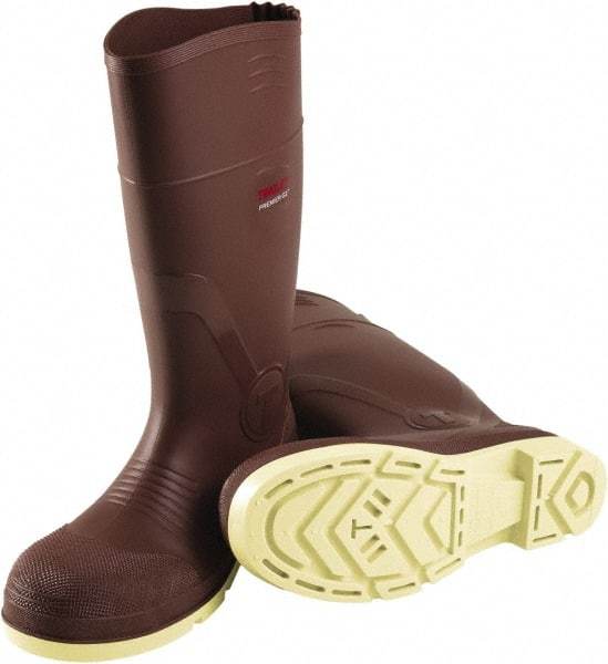 Tingley - Unisex Size 13 Medium Width Plain Knee Boot - Brown, PVC Upper, PVC Outsole, 15" High, Pull-On - All Tool & Supply