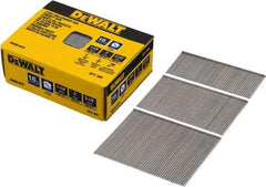 DeWALT - 16 Gauge 2-1/2" Long Finishing Nails for Power Nailers - Steel, Bright Finish, Smooth Shank, Angled Stick Collation, Round Head, Chisel Point - All Tool & Supply