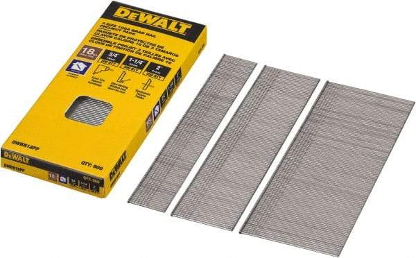 DeWALT - 18 Gauge 2" Long Brad Nails for Power Nailers - Steel, Bright Finish, Smooth Shank, Angled Stick Collation, Round Head, Chisel Point - All Tool & Supply