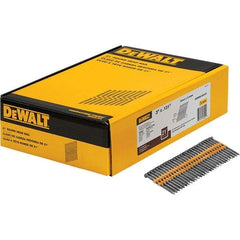 DeWALT - 9 Gauge 3" Long Framing Nails for Power Nailers - Steel, Bright Finish, Smooth Shank, Angled Stick Collation, Round Head - All Tool & Supply