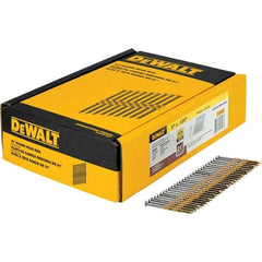 DeWALT - 11 Gauge 3" Long Framing Nails for Power Nailers - Steel, Galvanized Finish, Ring Shank, Angled Stick Collation, Round Head - All Tool & Supply