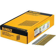 DeWALT - 9 Gauge 3-1/4" Long Framing Nails for Power Nailers - Steel, Galvanized Finish, Smooth Shank, Angled Stick Collation, Round Head - All Tool & Supply