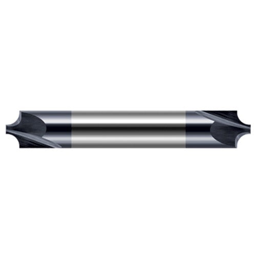 Corner Rounding End Mills - 0.0470″ (3/64″) Radius × 0.0460″ Pilot Diameter Carbide 5° Flare Corner Rounding End Mill DE, 2 Flutes, AlTiN Coated - Exact Industrial Supply