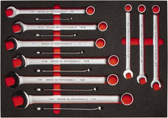 Proto - 15 Piece, 5/16" to 1-1/4", 12 Point Spline Combination Wrench Set - Inch Measurement Standard, Satin Finish, Comes in Roll Pouch - All Tool & Supply