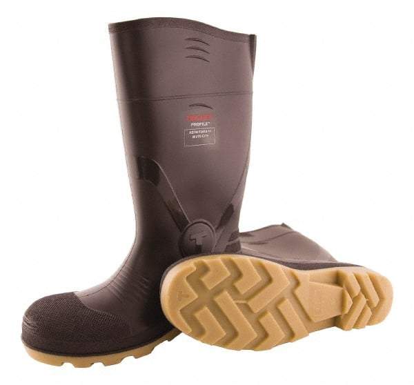 Tingley - Unisex Size 12 Medium Width Composite Knee Boot - Brown, Crepe, PVC Upper, PVC Outsole, 15" High, Pull-On - All Tool & Supply