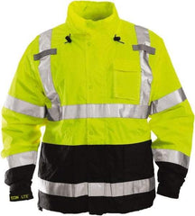 Tingley - Size 3XL High Visibility Jacket - Lime, Black, Polyurethane & Denier Polyester, Zipper Closure - All Tool & Supply