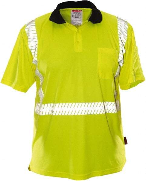 Tingley - Size XL, Lime, High Visibility, Short Sleeve Polo Shirt - 48 to 50" Chest, 1 Pocket, Polyester - All Tool & Supply