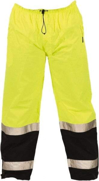 Tingley - Size M Polyurethane on 75 Denier Ripstop Polyester High-Visibility Pants - Snap Closure, No Pockets, 36" to 38" Waist, 29" Inseam, Yellow/Green, ANSI 107-2015 Class E - All Tool & Supply