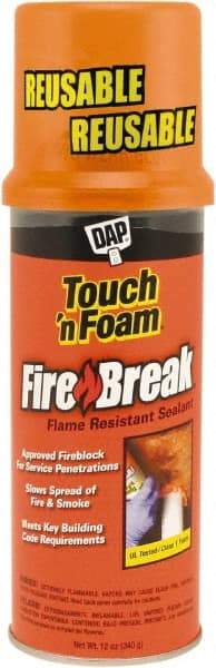 DAP - 12 oz Aerosol Orange Polyurethane Fire Barrier Foam - 10 to 25 min Tack Free Dry Time, 4 hr Full Cure Time - All Tool & Supply