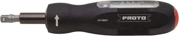 Proto - 1 Piece, 4 to 22 In/Lb, Torque Limiting Screwdriver - 5-3/4" OAL, 1/4" Drive - All Tool & Supply