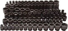 Blackhawk by Proto - 86 Piece 3/8" & 1/2" Drive Deep Well Impact Socket Set - 6 Points, 5/16" to 1" (7mm to 22mm) Range, Inch/Metric Measurement Standard - All Tool & Supply