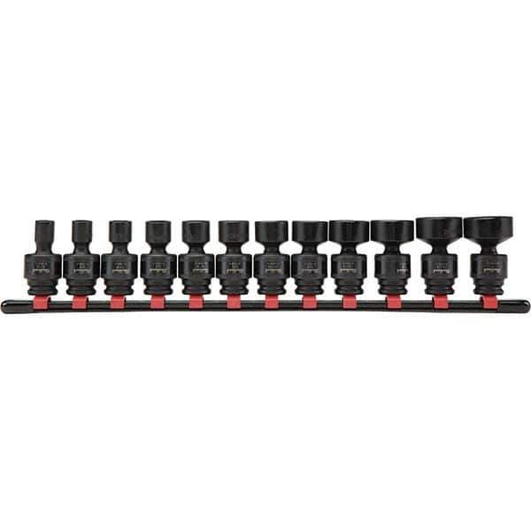 Blackhawk by Proto - 12 Piece 3/8" Drive Impact Socket Set - 6 Points, 5/16" to 1" Range, Inch Measurement Standard - All Tool & Supply