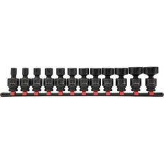 Blackhawk by Proto - 12 Piece 3/8" Drive Impact Socket Set - 6 Points, 5/16" to 1" Range, Inch Measurement Standard - All Tool & Supply