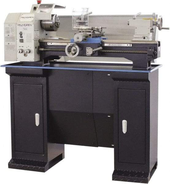 Palmgren - 10" Swing, 21-5/8" Between Centers, 115 Volt, Single Phase Bench Lathe - 4MT Taper, 1 hp, 150 to 2,400 RPM, 1" Bore Diam, 23" Deep x 19" High x 50" Long - All Tool & Supply