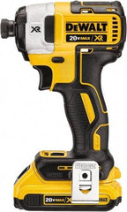 DeWALT - 20 Volt, 1/4" Drive, 152 Ft/Lb Torque, Cordless Impact Driver - Mid-Handle, 2800 RPM, 1 Lithium-Ion Battery Included - All Tool & Supply