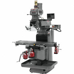 Jet - 54" Table Width x 12" Table Length, Variable Speed Pulley Control, 3 Phase Knee Milling Machine - NST40 Spindle Taper, 5 hp - All Tool & Supply