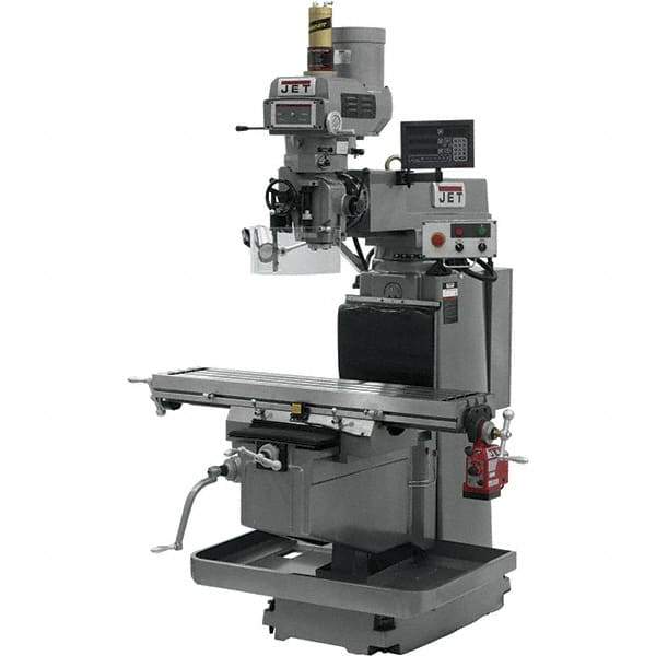 Jet - 54" Table Width x 12" Table Length, Variable Speed Pulley Control, 3 Phase Knee Milling Machine - NST40 Spindle Taper, 5 hp - All Tool & Supply