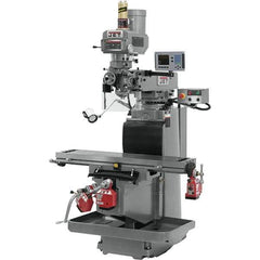 Jet - 54" Table Width x 12" Table Length, Variable Speed Pulley Control, 3 Phase Knee Milling Machine - R8 Spindle Taper, 5 hp - All Tool & Supply