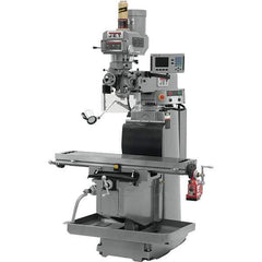 Jet - 54" Table Width x 12" Table Length, Variable Speed Pulley Control, 3 Phase Knee Milling Machine - R8 Spindle Taper, 5 hp - All Tool & Supply