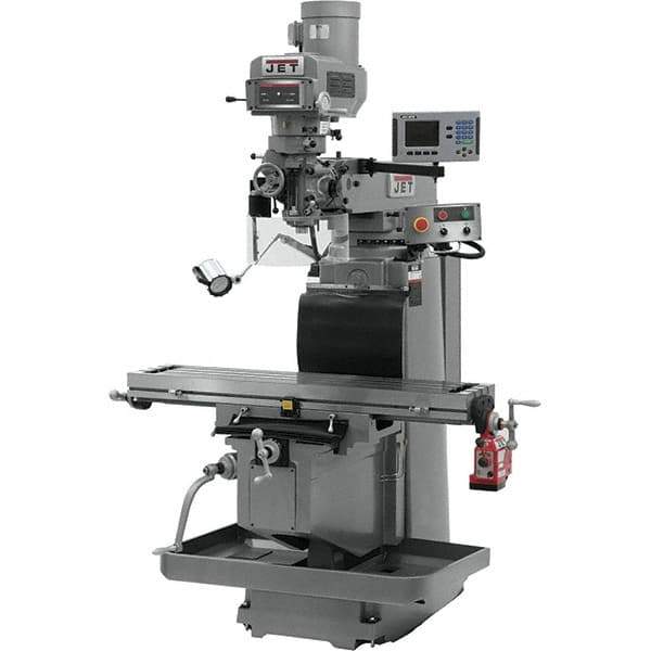 Jet - 54" Table Width x 12" Table Length, Variable Speed Pulley Control, 3 Phase Knee Milling Machine - R8 Spindle Taper, 5 hp - All Tool & Supply