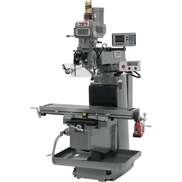 Jet - 54" Table Width x 12" Table Length, Variable Speed Pulley Control, 3 Phase Knee Milling Machine - NST40 Spindle Taper, 5 hp - All Tool & Supply