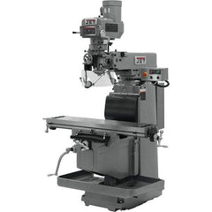 Jet - 54" Table Width x 12" Table Length, Variable Speed Pulley Control, 3 Phase Knee Milling Machine - NST40 Spindle Taper, 5 hp - All Tool & Supply