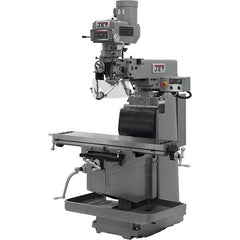 Jet - 54" Table Width x 12" Table Length, Electronic Variable Speed Control, 3 Phase Knee Milling Machine - NST40 Spindle Taper, 5 hp - All Tool & Supply