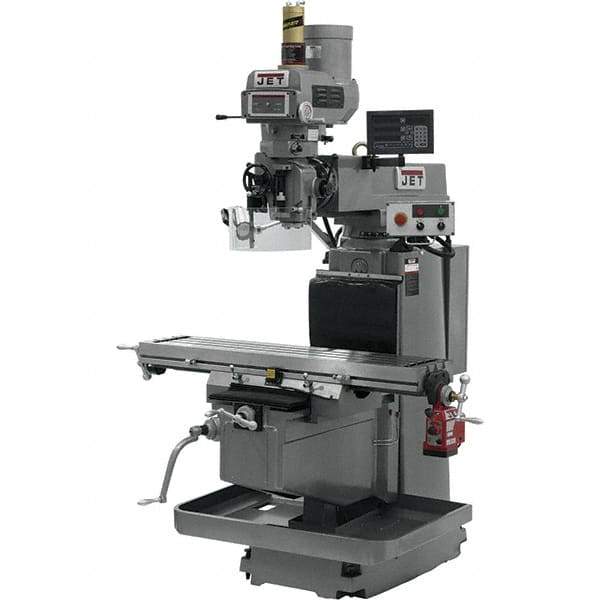 Jet - 54" Table Width x 12" Table Length, Electronic Variable Speed Control, 3 Phase Knee Milling Machine - NST40 Spindle Taper, 5 hp - All Tool & Supply