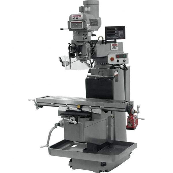 Jet - 54" Table Width x 12" Table Length, Electronic Variable Speed Control, 3 Phase Knee Milling Machine - NST40 Spindle Taper, 5 hp - All Tool & Supply