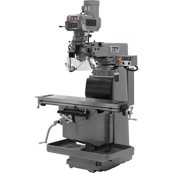 Jet - 54" Table Width x 12" Table Length, Electronic Variable Speed Control, 3 Phase Knee Milling Machine - R8 Spindle Taper, 5 hp - All Tool & Supply