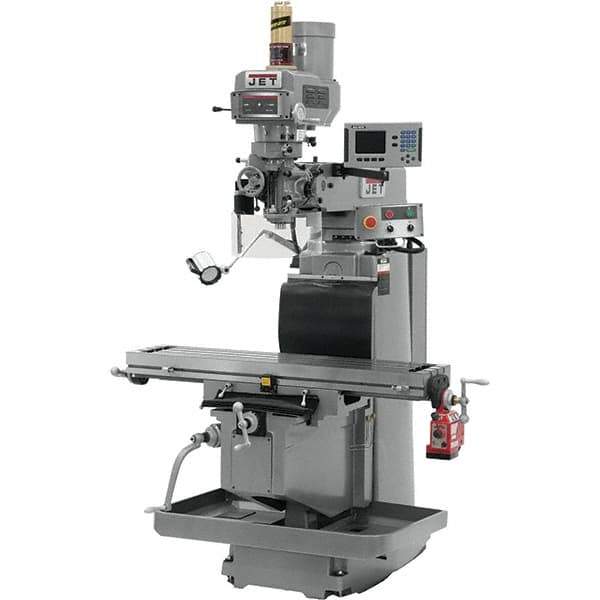 Jet - 54" Table Width x 12" Table Length, Electronic Variable Speed Control, 3 Phase Knee Milling Machine - R8 Spindle Taper, 5 hp - All Tool & Supply