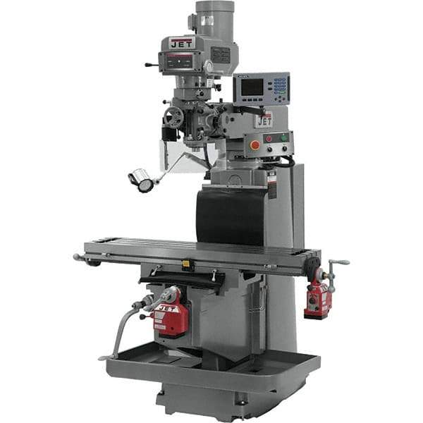 Jet - 54" Table Width x 12" Table Length, Electronic Variable Speed Control, 3 Phase Knee Milling Machine - R8 Spindle Taper, 5 hp - All Tool & Supply