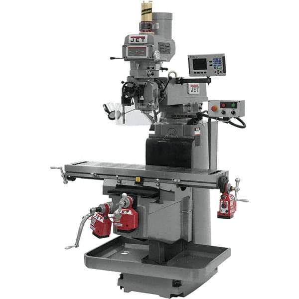 Jet - 54" Table Width x 12" Table Length, Electronic Variable Speed Control, 3 Phase Knee Milling Machine - NST40 Spindle Taper, 5 hp - All Tool & Supply